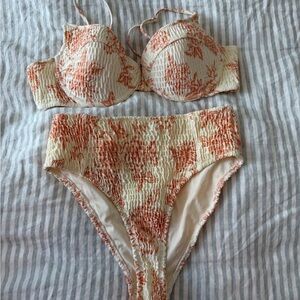 Triangl Swimwear Orange and Cream Bikini